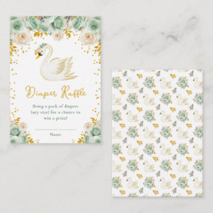 Carte D'accompagnement Tirage au sort de couches Roses Vert Sauge et Or d