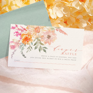 Carte D'accompagnement Tirage au sort des couches Baby Shower Printemps