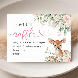 Carte D'accompagnement Tirage au sort des couches Oh Deer Baby Shower