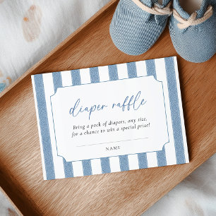 Carte D'accompagnement Tirage au sort des couches pour Baby Shower Blue J