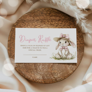 Carte D'accompagnement Tirage au sort des couches pour Baby Shower Lapin
