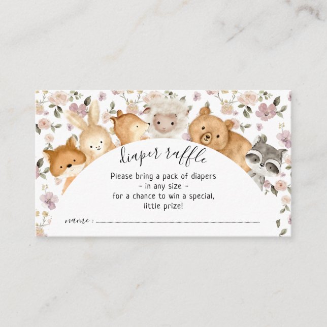 Carte D'accompagnement Tirage de couche Animaux bébé Fleurs botaniques Fo (Devant)