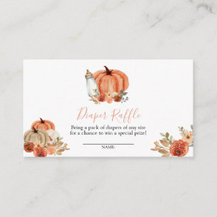 Carte D'accompagnement Tirage de couche Bébé d'automne Citrouille Orange