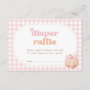 Carte D'accompagnement Tirage de couche bébé fille Citrouille Gingham Ros