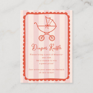 Carte D'accompagnement Tirage de couche Bébé Fille Rose avec Landau à Déc