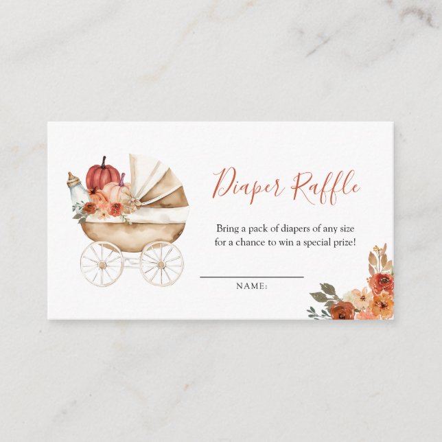 Carte D'accompagnement Tirage de couche Bébé Fleur Poussette Citrouille S (Devant)