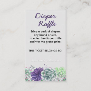 Carte D'accompagnement Tirage de couche Bébé Succulents aquarelle Shower