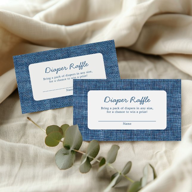 Carte D'accompagnement Tirage de couche bleu jean bébé douche bébé en den (Créateur téléchargé)
