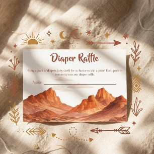 Carte D'accompagnement Tirage de couche Boho Désert Montagne Baby Shower
