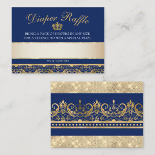 Carte D'accompagnement Tirage de couche élégant pour Prince Royal Baby Sh