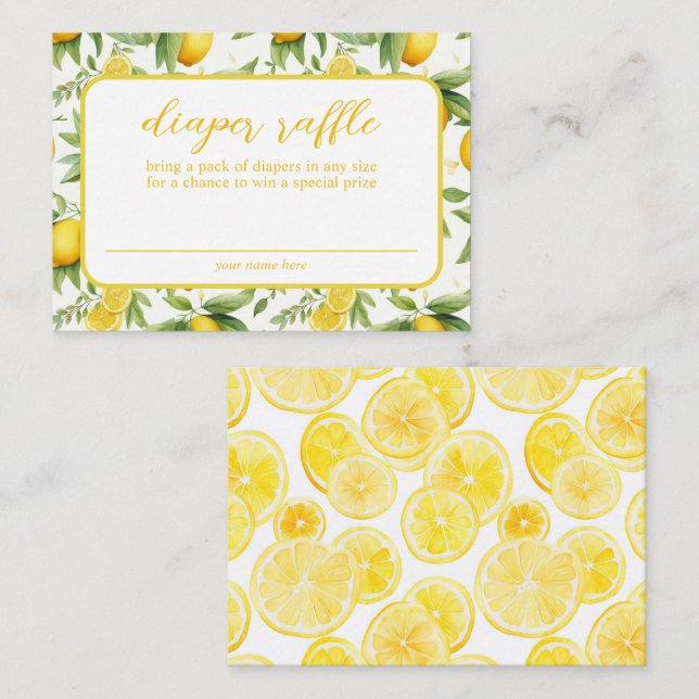 Carte D'accompagnement Tirage de couche jaune citron été (Devant / Derrière)