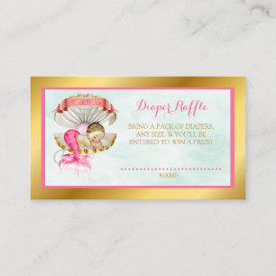 Carte D'accompagnement Tirage de couche mermaid Coquillage Perles Rose Or