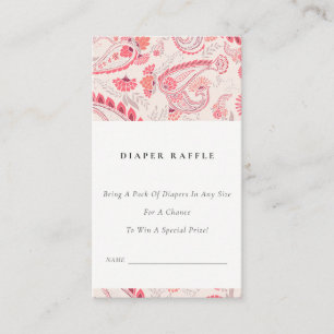 Carte D'accompagnement Tirage de couche Paisley Blush Moderne Baby Shower