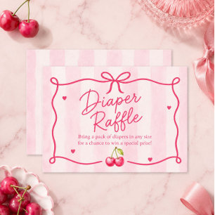 Carte D'accompagnement Tirage de couche pour Baby Shower Cerise