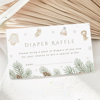 Carte D'accompagnement Tirage de couche pour Baby Shower d'hiver