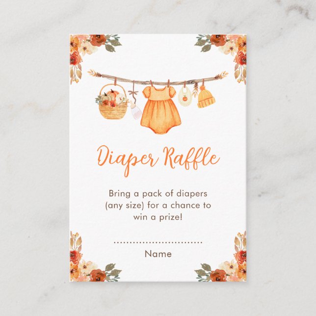 Carte D'accompagnement Tirage de couche pour Baby Shower Fille avec vêtem (Devant)