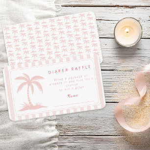 Carte D'accompagnement Tirage de couche pour Baby Shower Palmiers et Téti