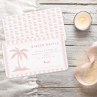 Carte D'accompagnement Tirage de couche pour Baby Shower Palmiers et Téti