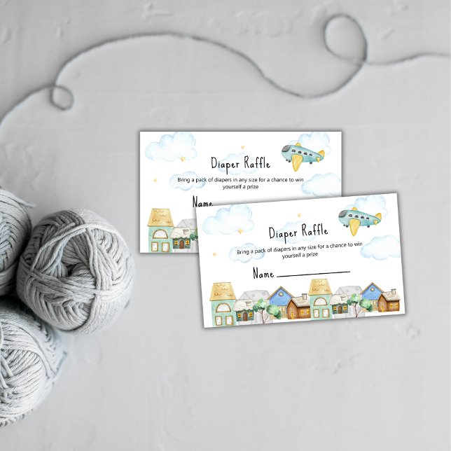 Carte D'accompagnement Tirage de couche pour bébé, aviateur d'aventure mi (Cute Adventure Aviator Diaper Raffle Baby Shower Enclosure Card)