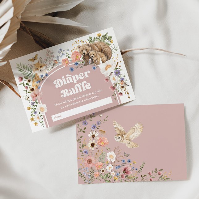 Carte D'accompagnement Tirage de couche pour bébé Fleurs sauvages de la f (Créateur téléchargé)