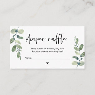 Carte D'accompagnement Tirage de couche pour bébé, Gagnez un prix, Verdur