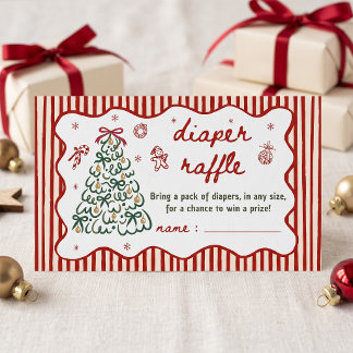 Carte D'accompagnement Tirage de couche pour bébé Red Stripe Noël