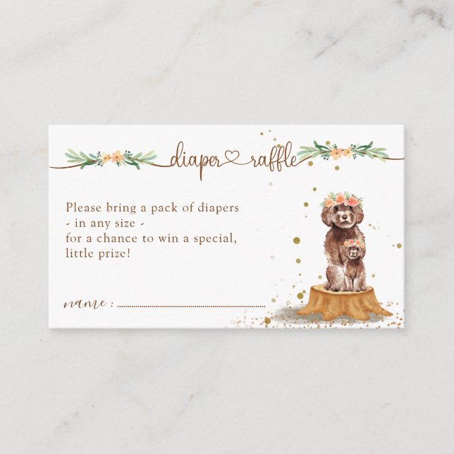 Carte D'accompagnement Tirage de couche pour chiot Cavapoo Baby Shower (Devant)