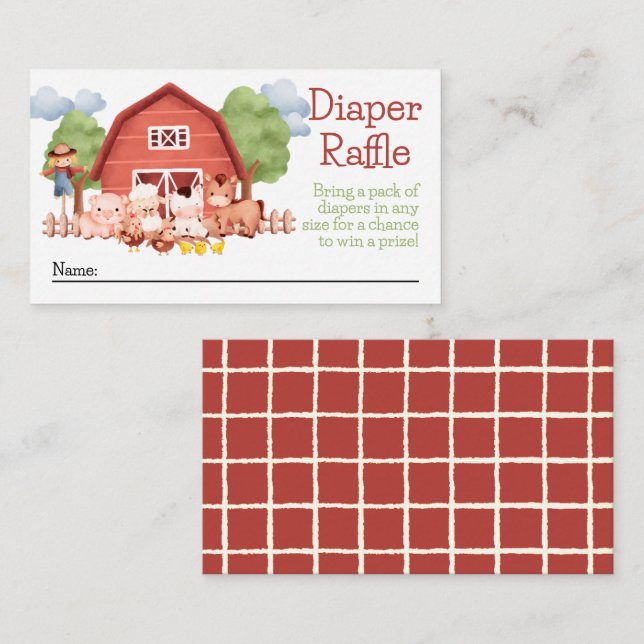 Carte D'accompagnement Tirage de couche Red Barn Farm (Devant / Derrière)