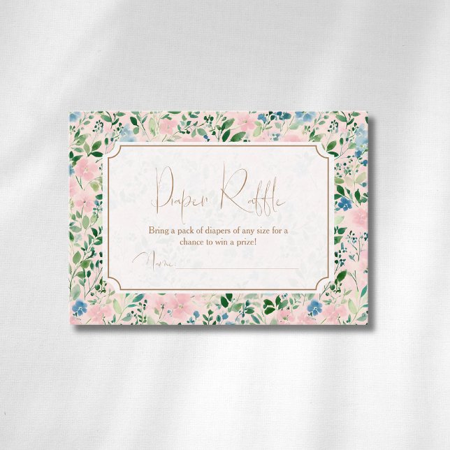 Carte D'accompagnement Tirage de couche romantique sarcelle blush sage fl (Créateur téléchargé)