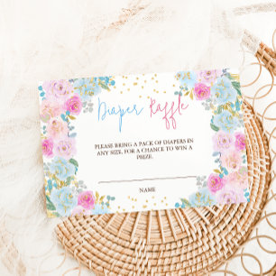 Carte D'accompagnement Tirage de couche rose bleu floral