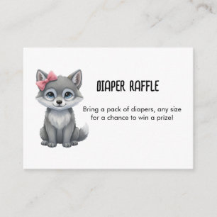 Carte D'accompagnement Tirage de couche rose Loup Baby Shower