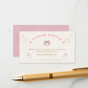Carte D'accompagnement Tirage de couche Sweet Pink Coquette Baby Shower