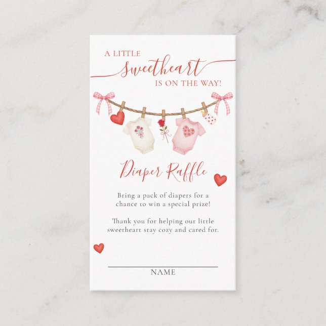 Carte D'accompagnement Tirage de couche Sweetheart  (Devant)