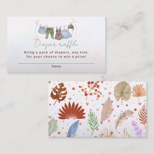 Carte D'accompagnement Tirage de couches bébé bohème vêtements aquarelle (Devant / Derrière)