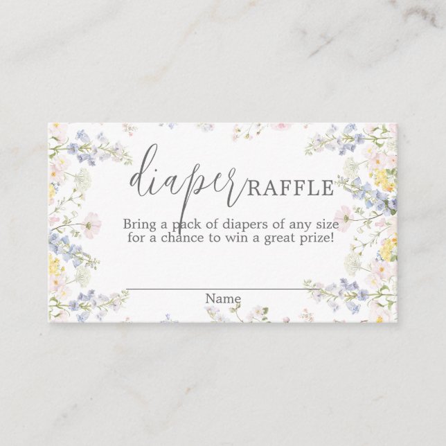 Carte D'accompagnement Tirage de couches Bébé en fleurs (Devant)