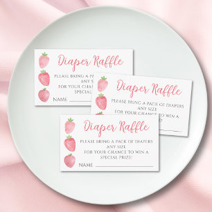 Carte D'accompagnement Tirage de Couches Bébé Fille Fête à Thème Fraise