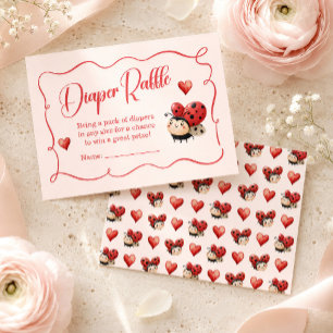 Carte D'accompagnement Tirage de Couches Bébé Ladybug Fête de Naissance