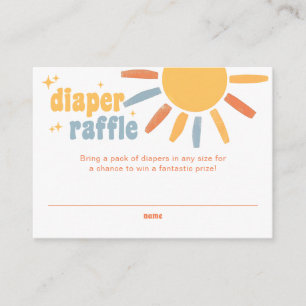Carte D'accompagnement Tirage de Couches Bébé Soleil Shower