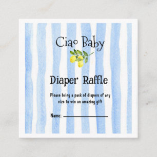 Carte D'accompagnement Tirage de couches Ciao Baby Blue Stripes Lemon