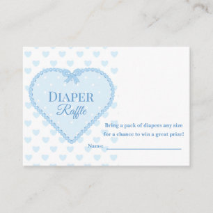 Carte D'accompagnement Tirage de Couches en Cœur de Dentelle Gingham Bleu