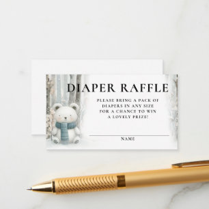 Carte D'accompagnement Tirage de Couches Hiver Neige Forêt Baby Shower