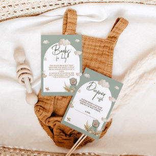 Carte D'accompagnement Tirage de Couches Nursery Boho Ours Baby Shower