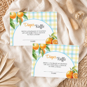 Carte D'accompagnement Tirage de Couches Orange Bleu Baby Shower
