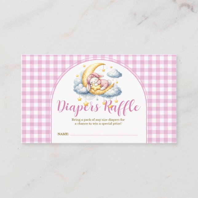 Carte D'accompagnement Tirage de couches pour bébé garçon fille rose lapi (Devant)