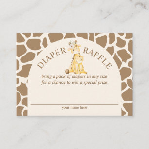 Carte D'accompagnement Tirage de Couches pour Bébé Girafe Maman et Bébé N