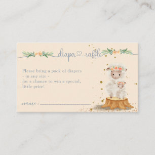Carte D'accompagnement Tirage de Couches pour Bébé Mouton Crème et Marine