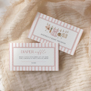 Carte D'accompagnement Tirage de Couches Rose Pâle Bébé Né Local Baby Sho