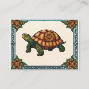 Carte D'accompagnement Titre : Art Illustré de Tortue Ornementale de Styl