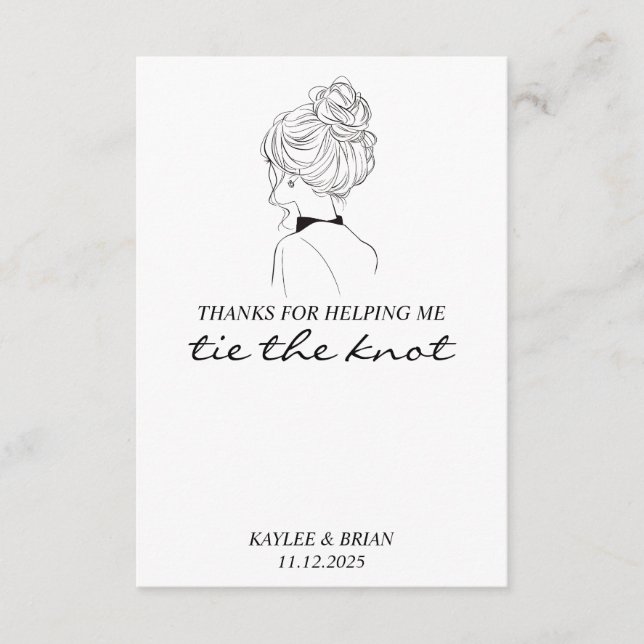 Carte D'accompagnement Titulaire du Élastique à cheveux Merci de Bridesma (Devant)