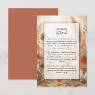 Carte D'accompagnement Toadstool en terre cuite Mariage magique
